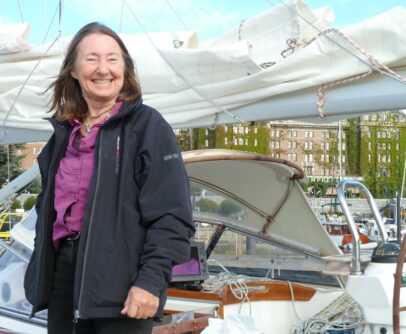 Jeanne Socrates onboard SV Nereida at Port Nikau Marina